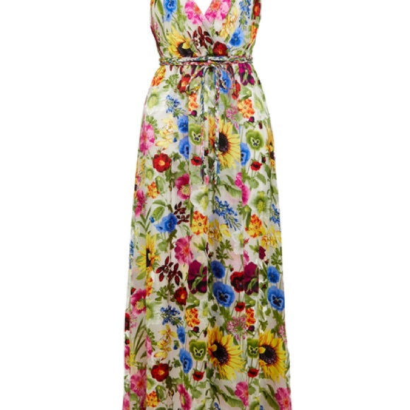 Alice and Olivia Samantha Floral Burnout Wrap Maxi Dress - Picture 2 of 6